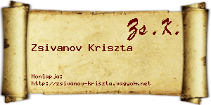 Zsivanov Kriszta névjegykártya